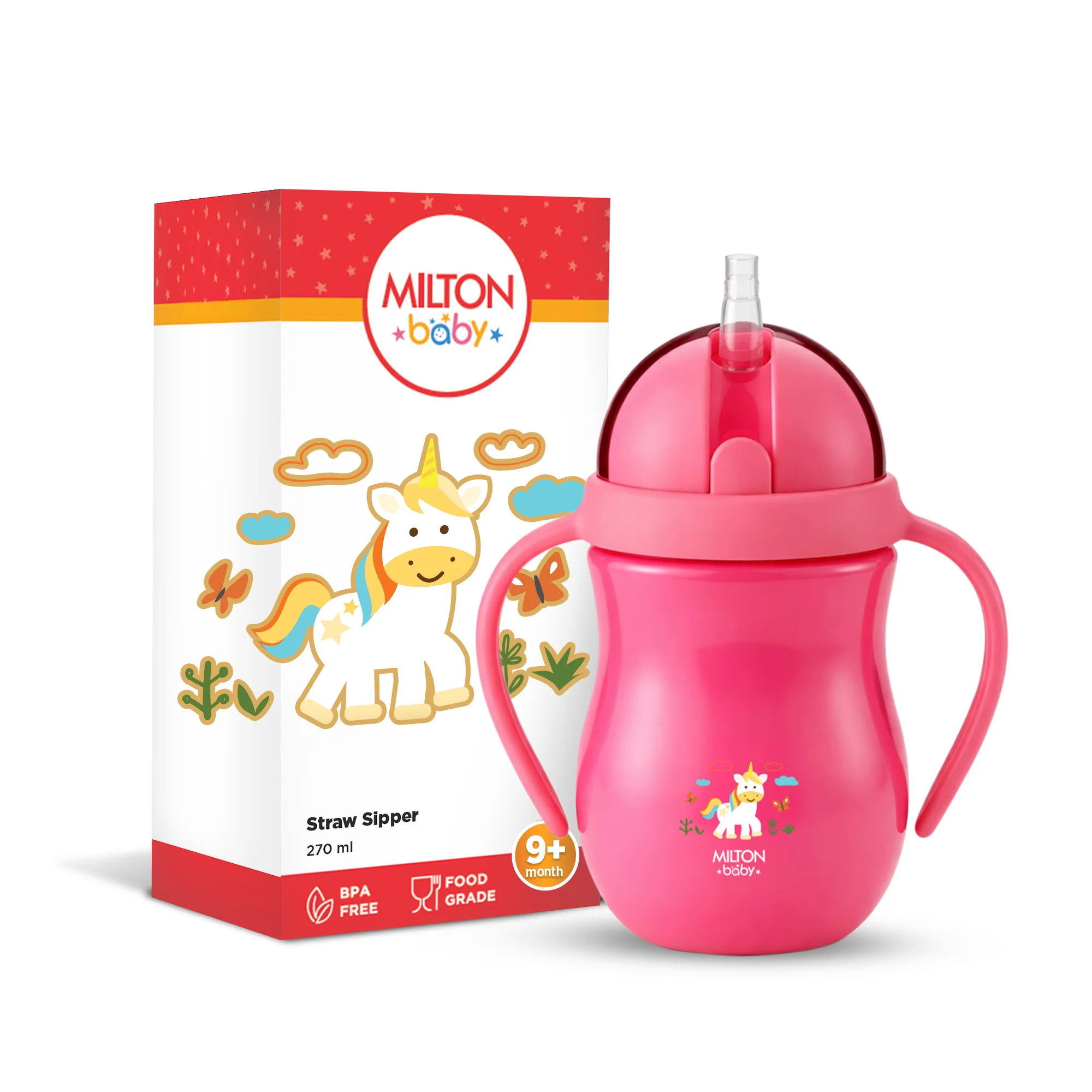 Straw Sipper With Handle Bottle For Baby (Milton) - Image 10