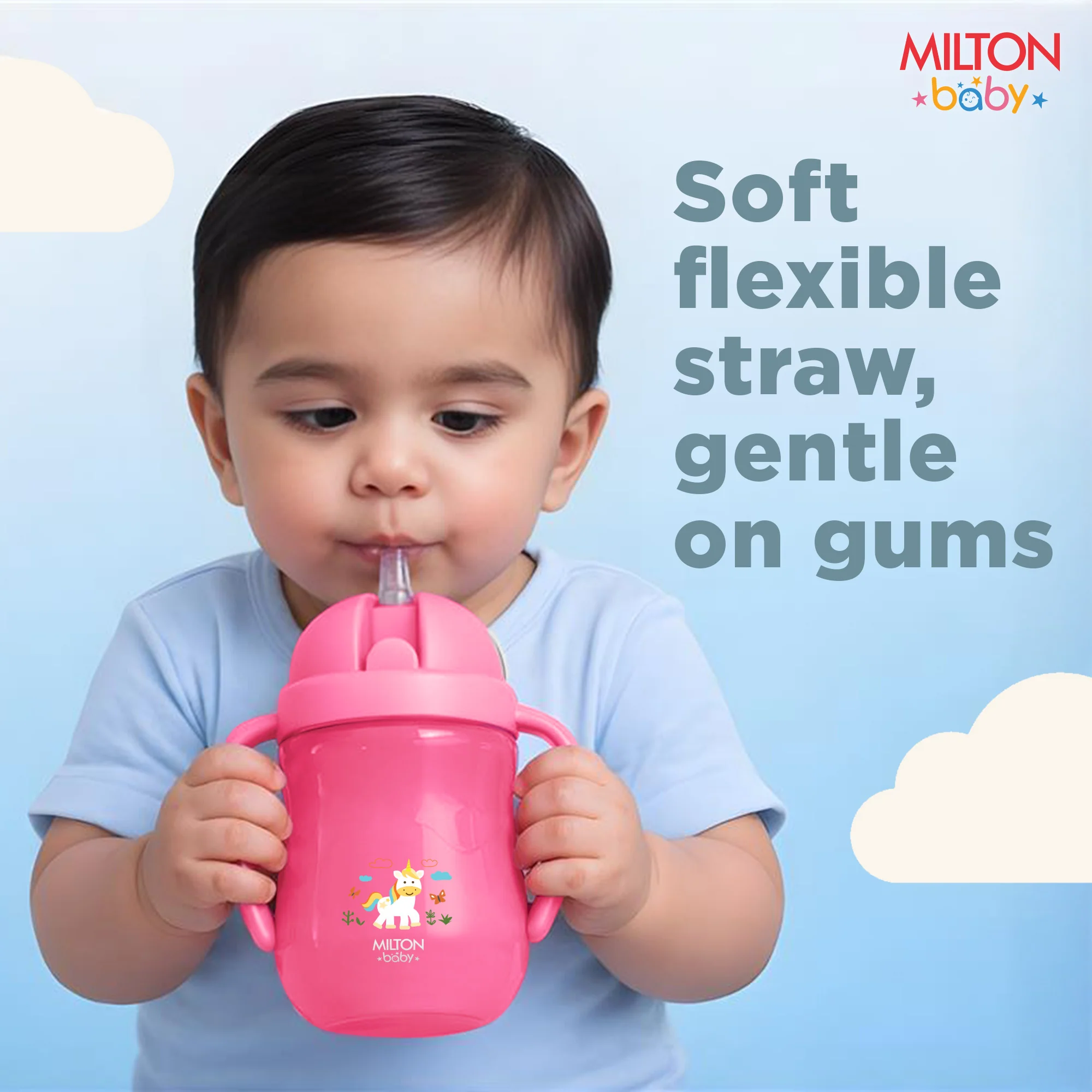 Straw Sipper With Handle Bottle For Baby (Milton) - Image 11