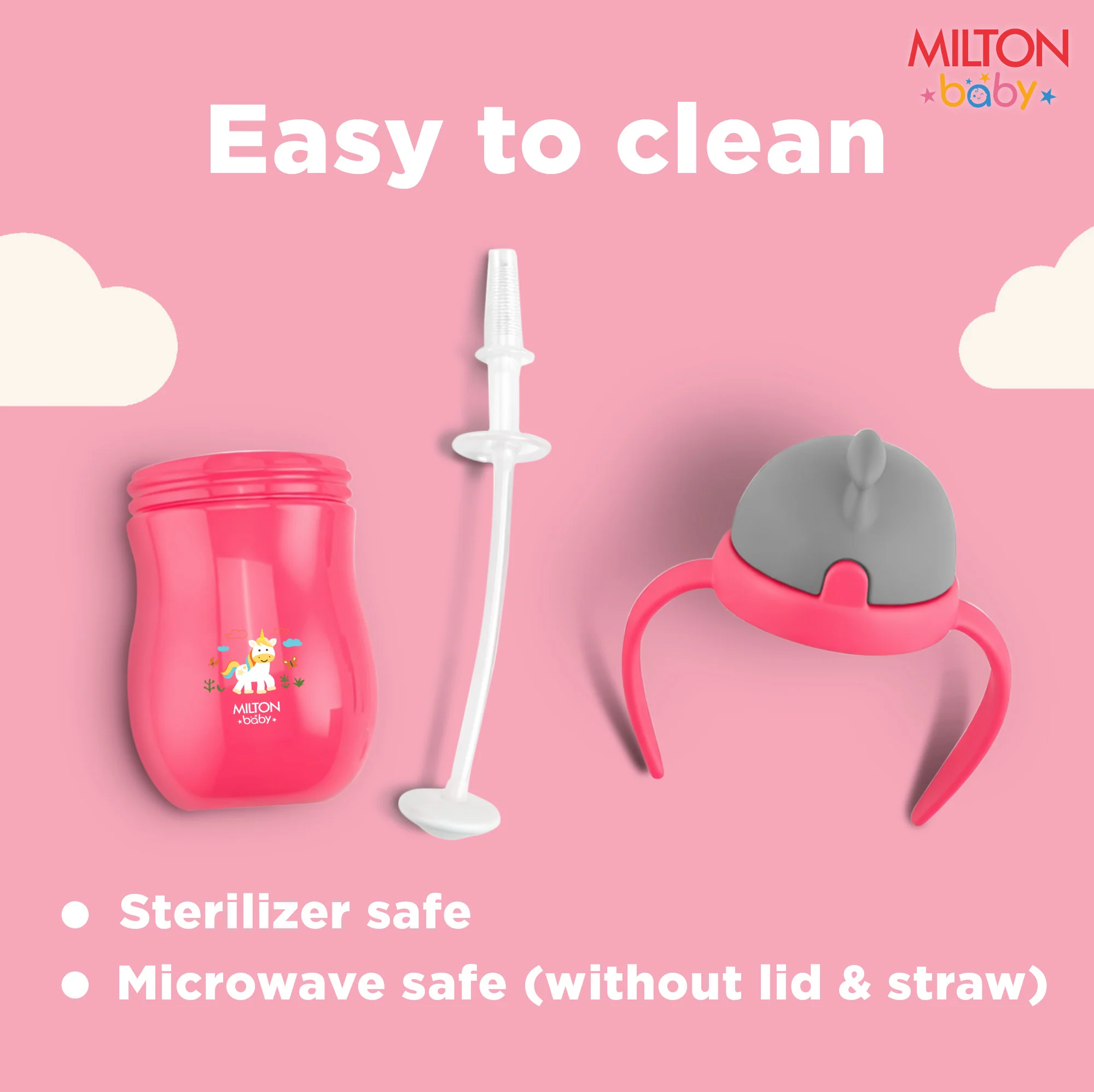 Straw Sipper With Handle Bottle For Baby (Milton) - Image 13