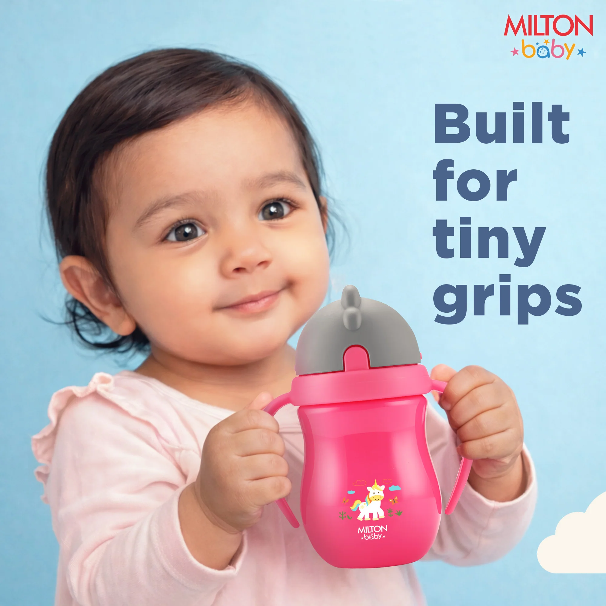 Straw Sipper With Handle Bottle For Baby (Milton) - Image 14