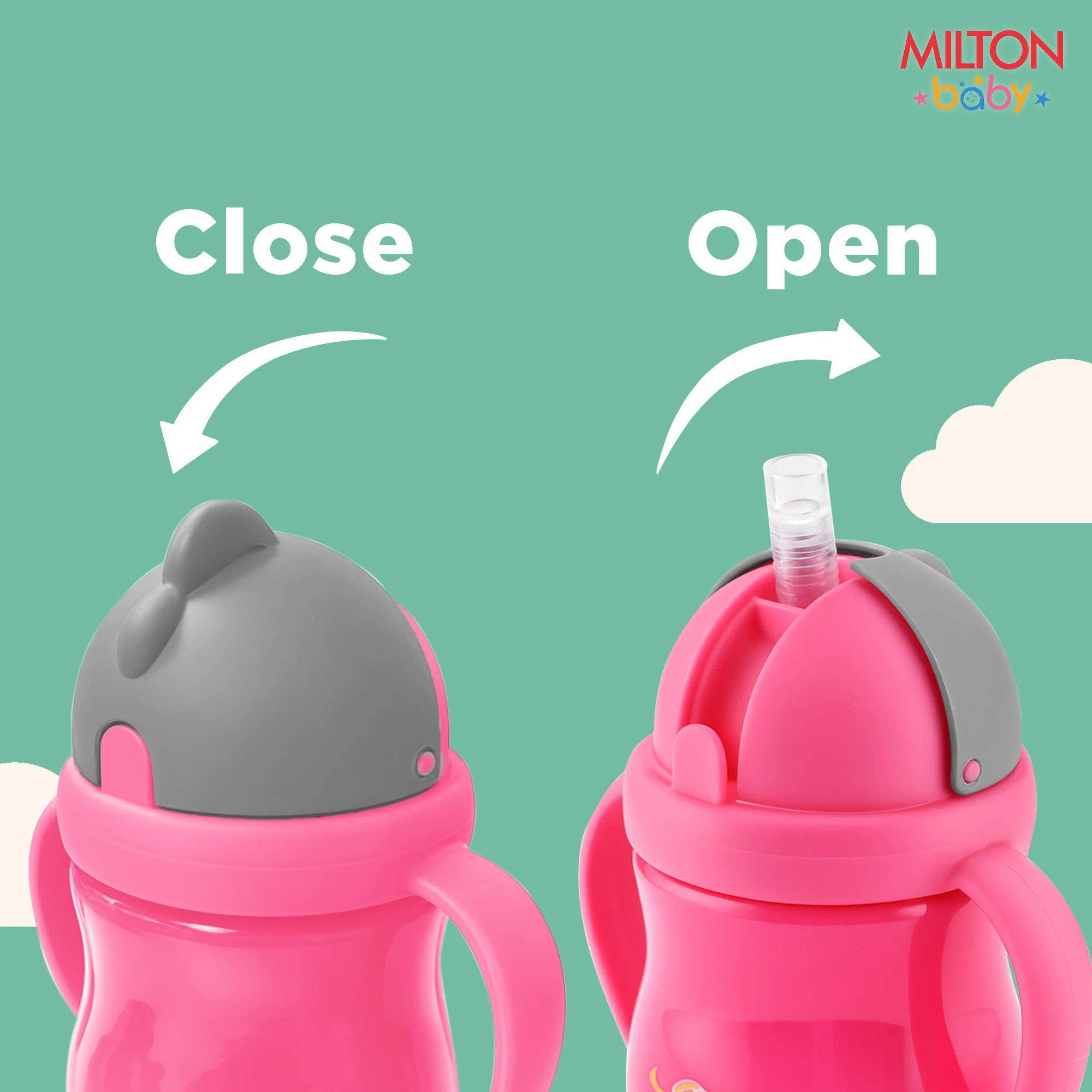 Straw Sipper With Handle Bottle For Baby (Milton) - Image 16