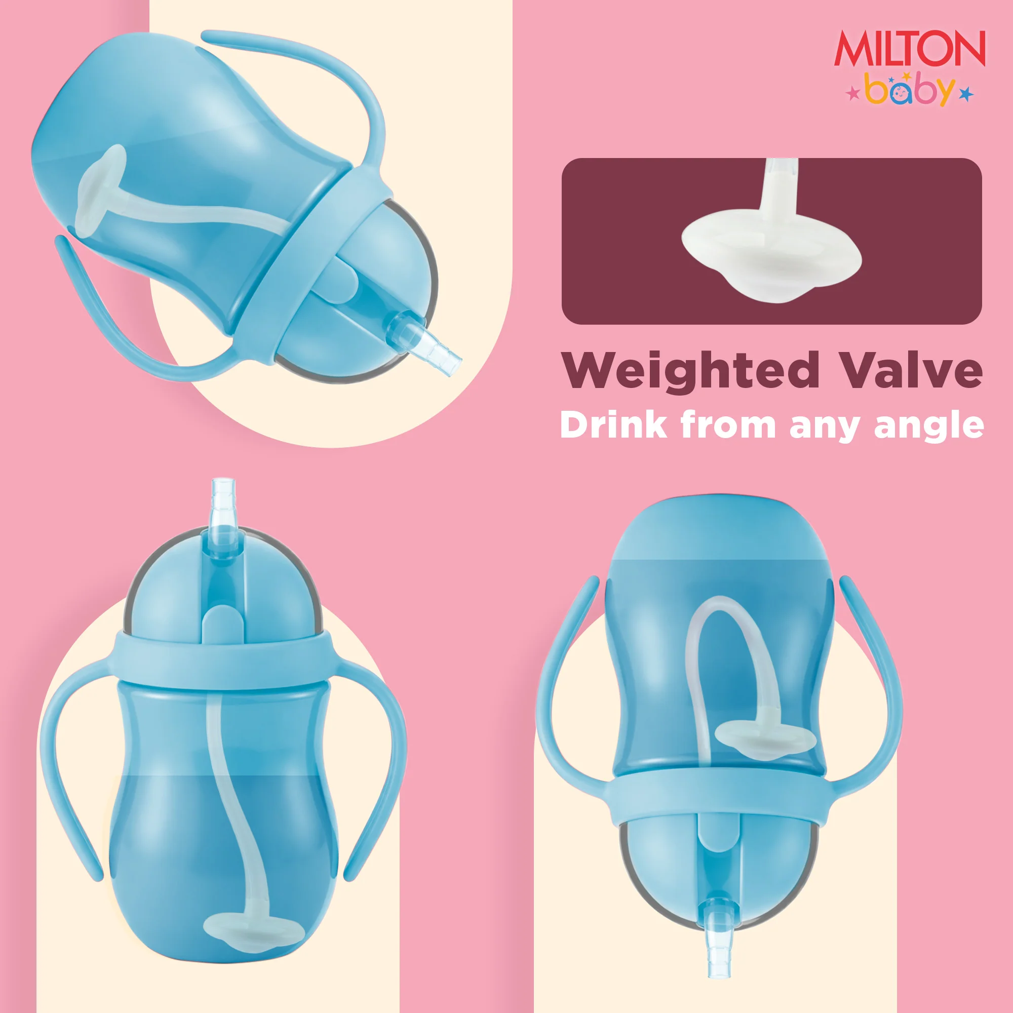 Straw Sipper With Handle Bottle For Baby (Milton) - Image 3