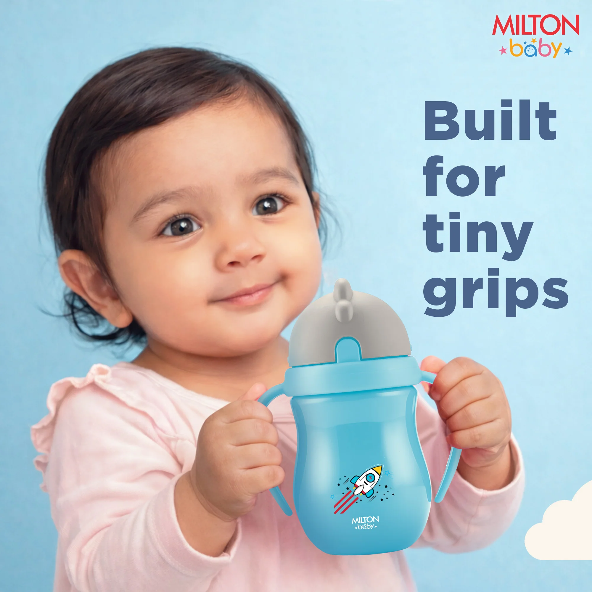 Straw Sipper With Handle Bottle For Baby (Milton) - Image 5