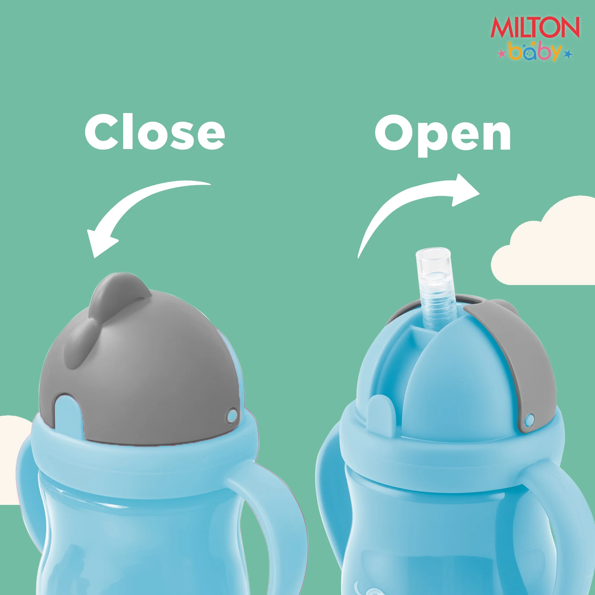 Straw Sipper With Handle Bottle For Baby (Milton) - Image 7