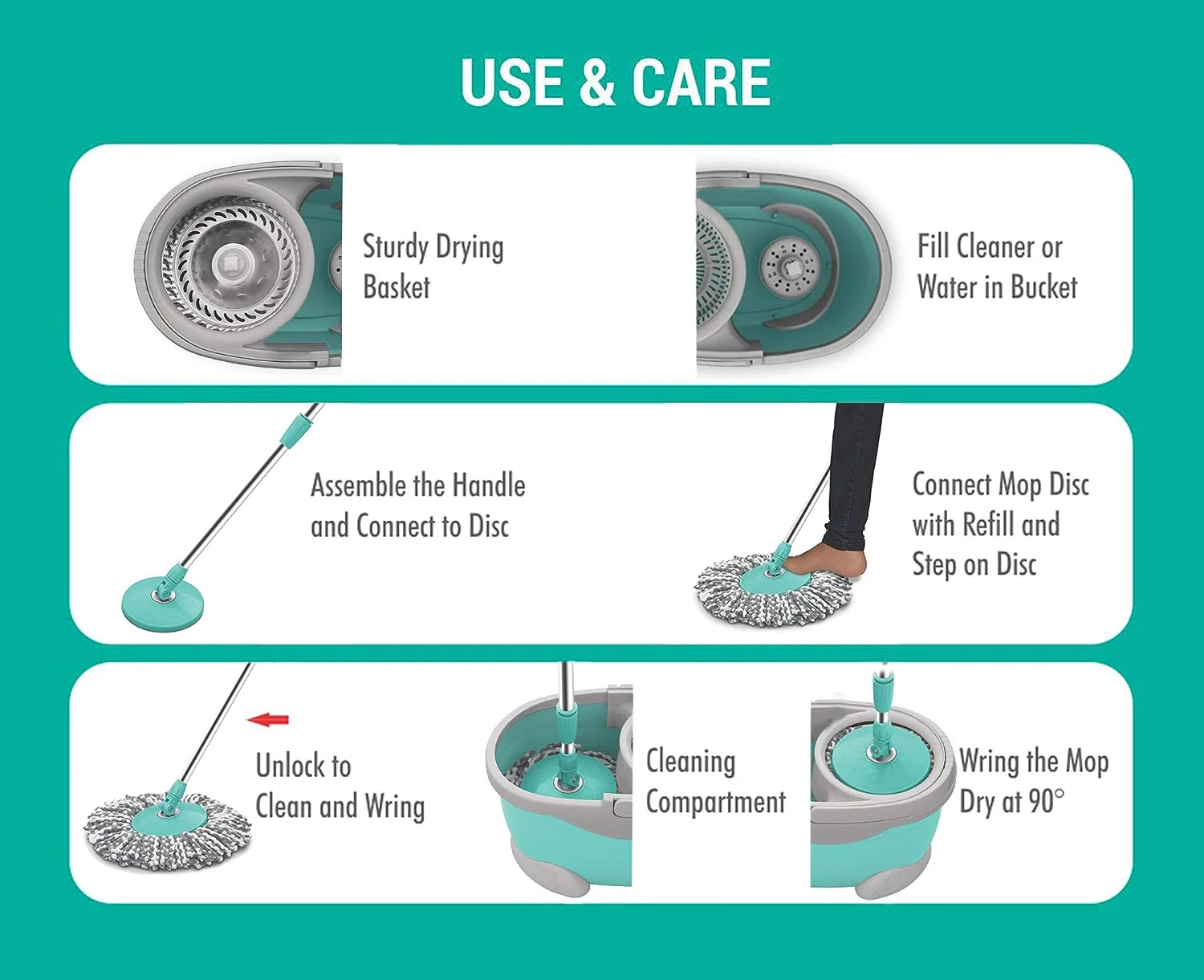 Swift Spin Mop (Spotzero by Milton) - Image 4