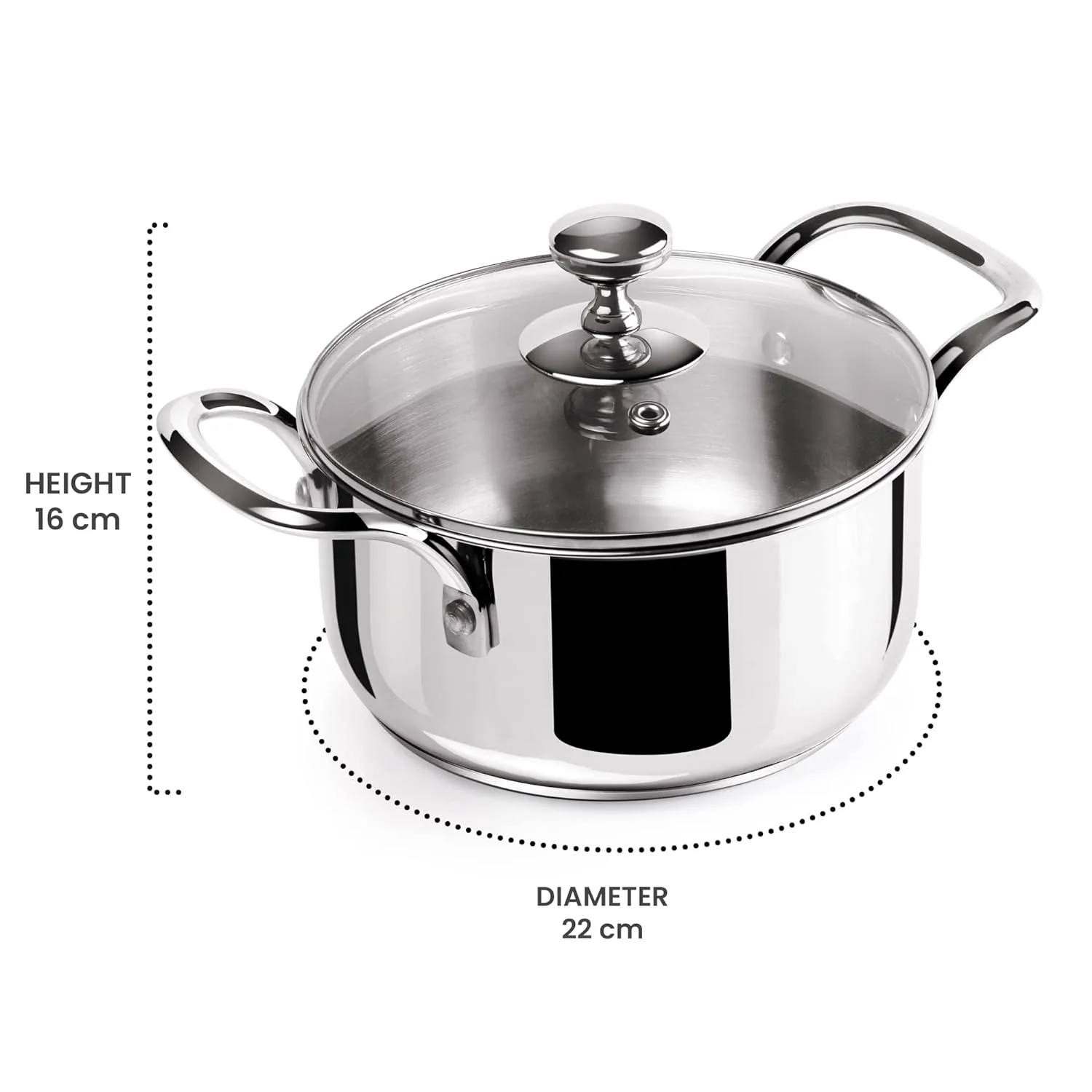 Tri Ply Stainless Steel Casserole With Lid Sandwich Bottom (Milton Procook) - Image 10
