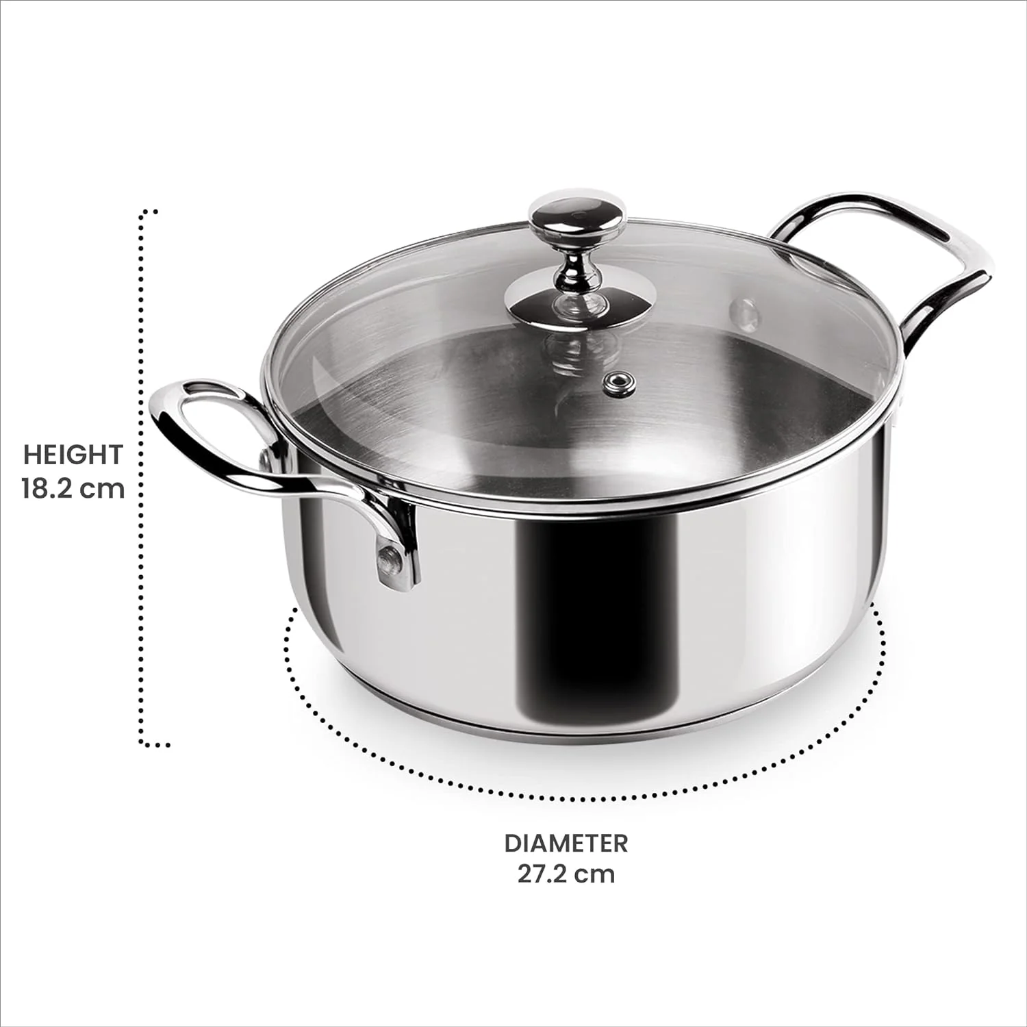 Tri Ply Stainless Steel Casserole With Lid Sandwich Bottom (Milton Procook) - Image 13