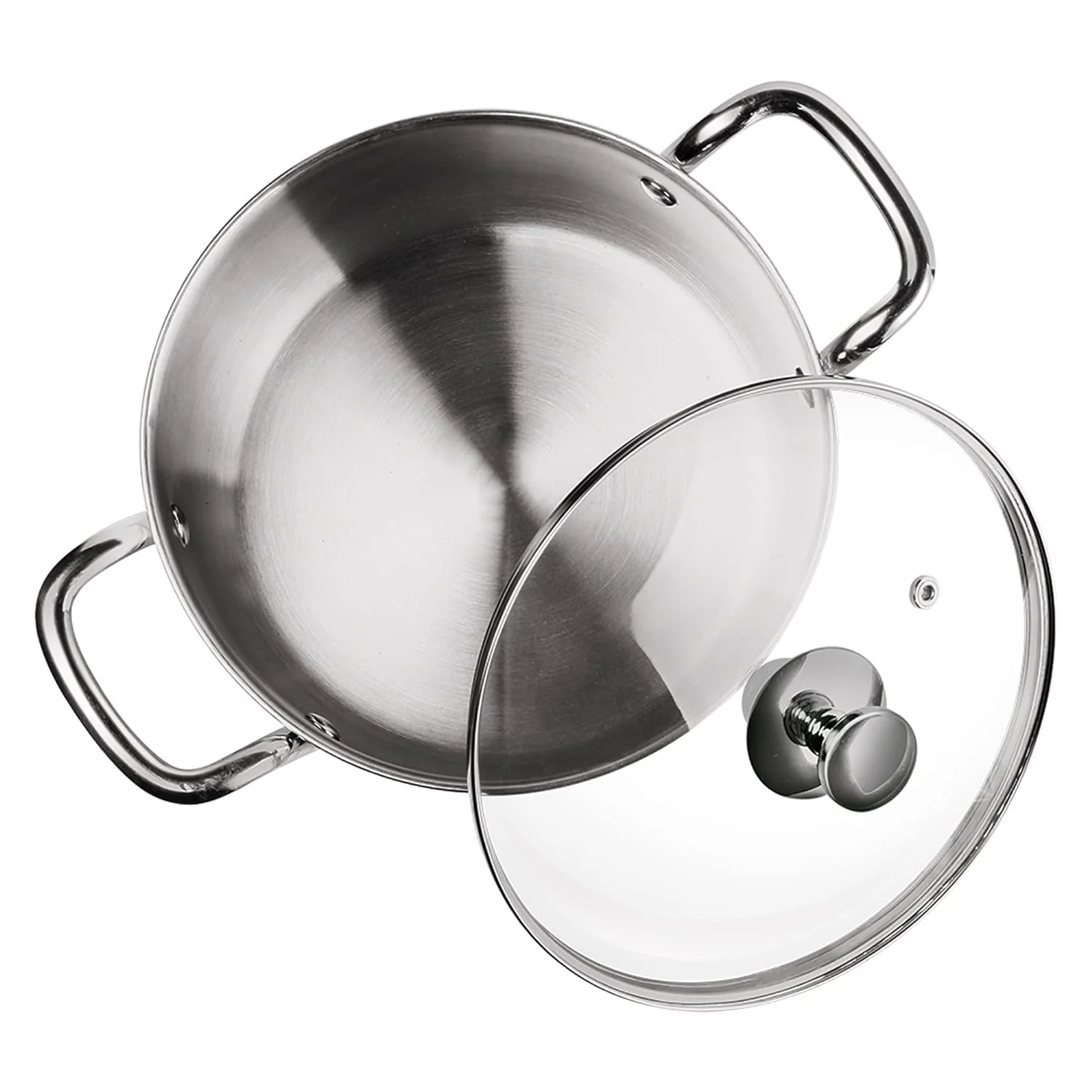 Tri Ply Stainless Steel Casserole With Lid Sandwich Bottom (Milton Procook) - Image 7