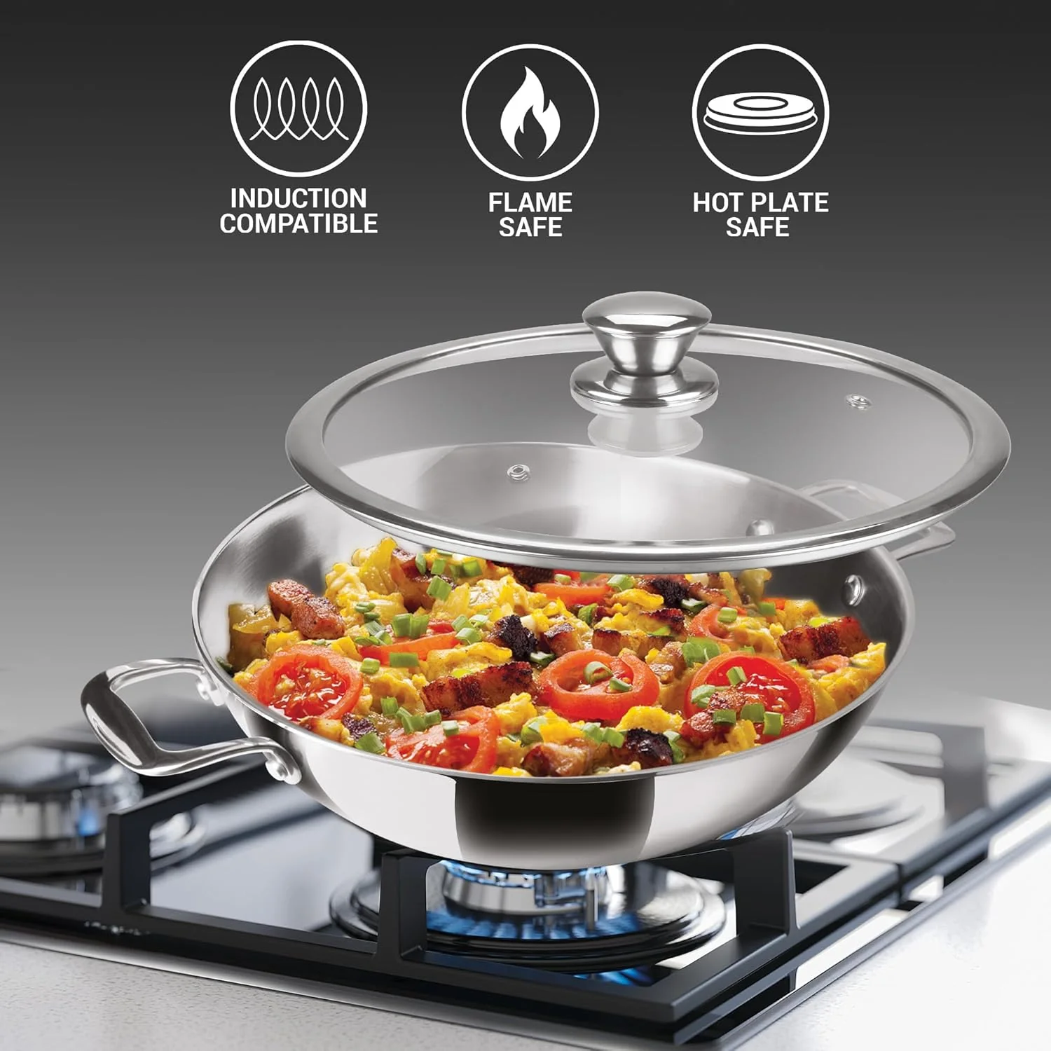 Triply Stainless Steel 4 Pc Induction Cookware Set (Procook By Milton) - Image 2