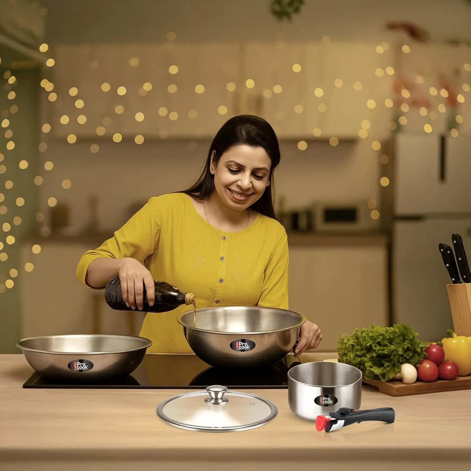 Triply Stainless Steel Cookware Set with Detachable Handle - Image 8