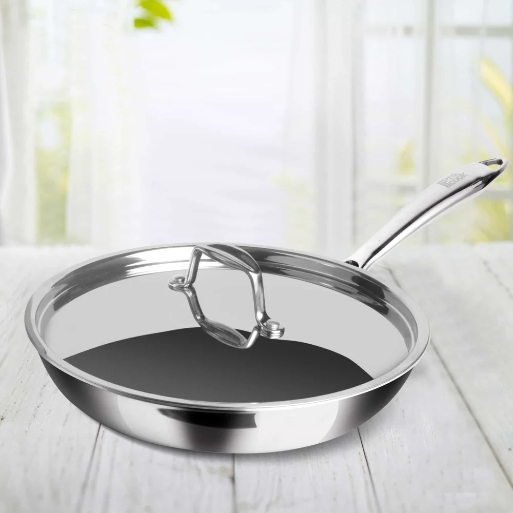 Triply Stainless Steel Fry Pan With Lid (Milton Procook) - Image 5
