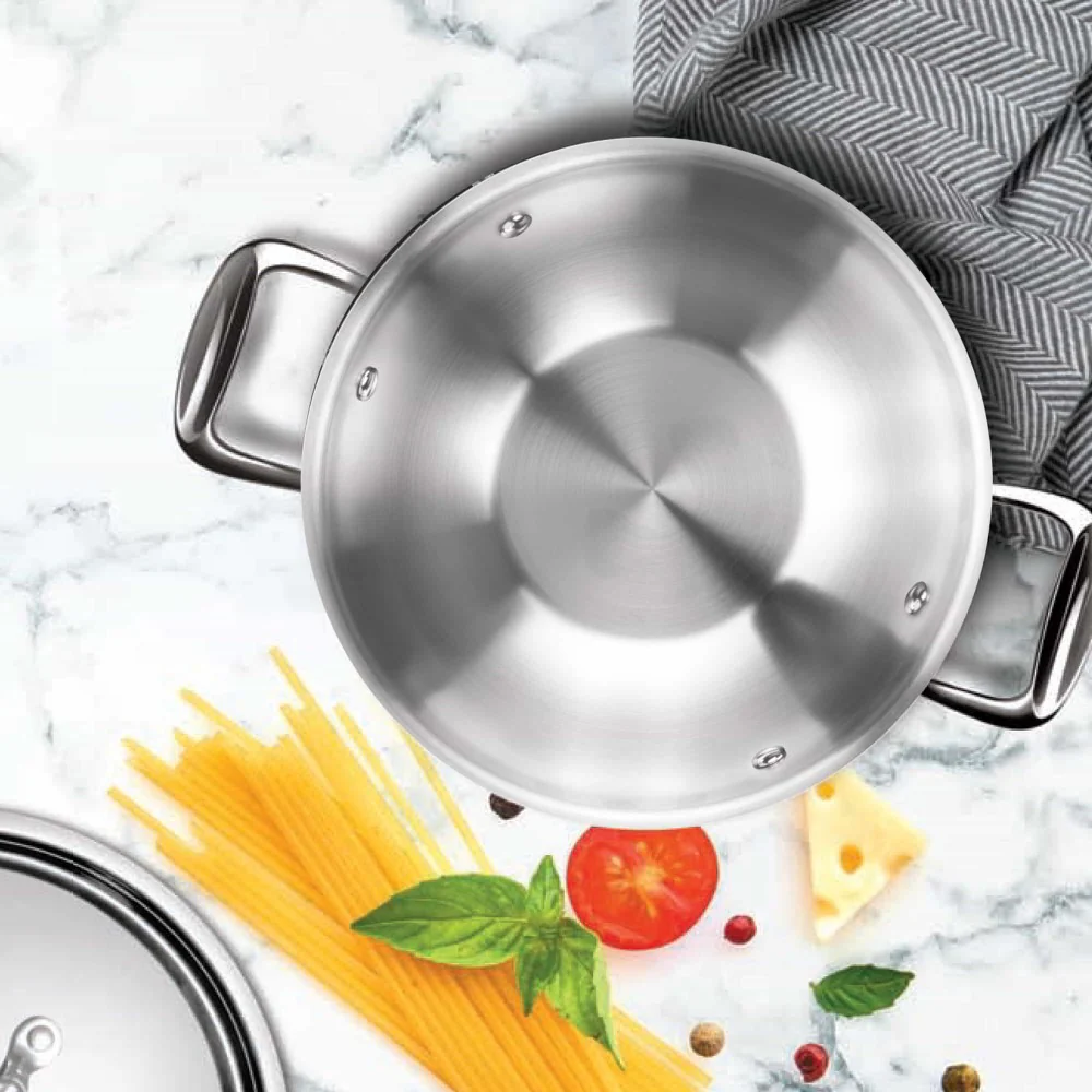 Triply Stainless Steel Kadhai with Lid (Milton Procook) - Image 3