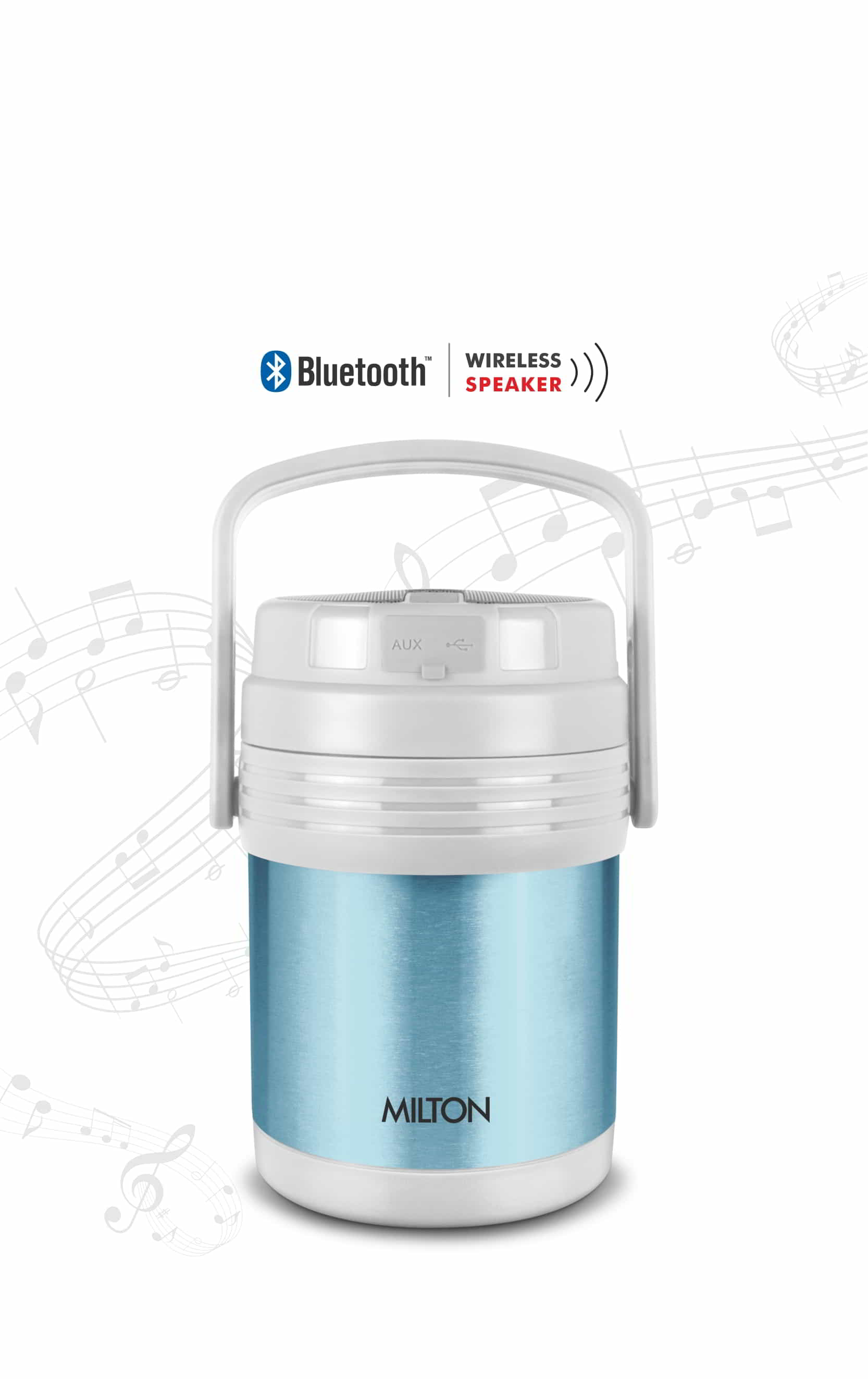 Woofer Thermosteel Tiffin With Bluetooth Speaker (Milton) - Image 4
