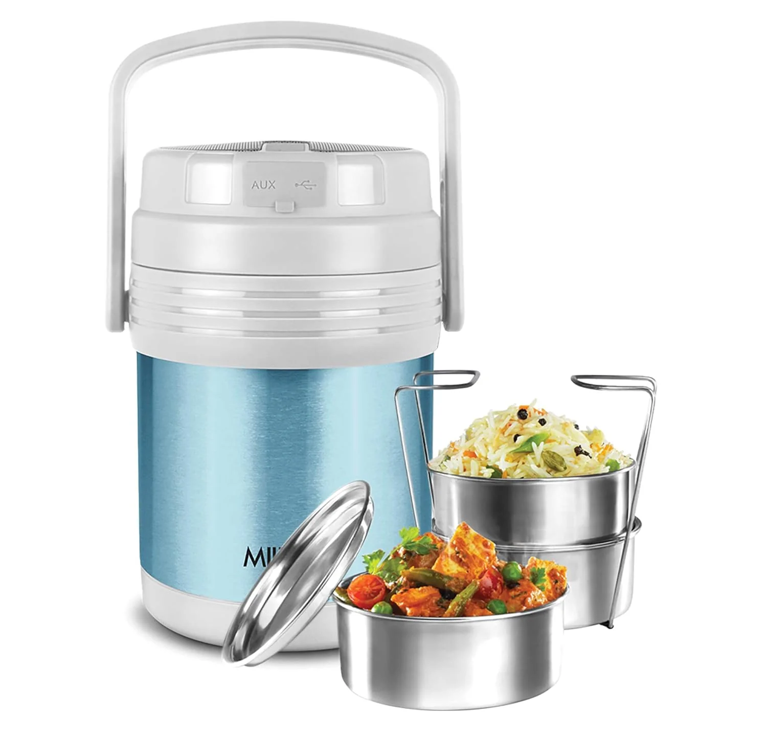 Woofer Thermosteel Tiffin With Bluetooth Speaker (Milton) - Image 8